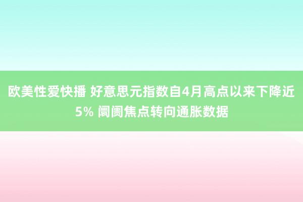 欧美性爱快播 好意思元指数自4月高点以来下降近5% 阛阓焦点转向通胀数据