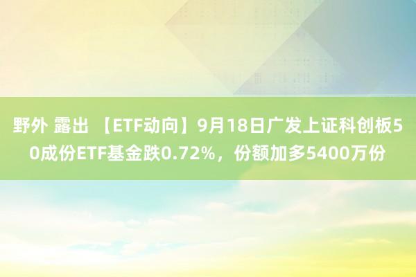 野外 露出 【ETF动向】9月18日广发上证科创板50成份ETF基金跌0.72%，份额加多5400万份