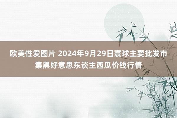 欧美性爱图片 2024年9月29日寰球主要批发市集黑好意思东谈主西瓜价钱行情