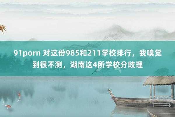 91porn 对这份985和211学校排行，我嗅觉到很不测，湖南这4所学校分歧理