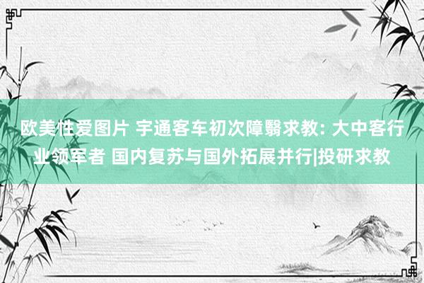 欧美性爱图片 宇通客车初次障翳求教: 大中客行业领军者 国内复苏与国外拓展并行|投研求教