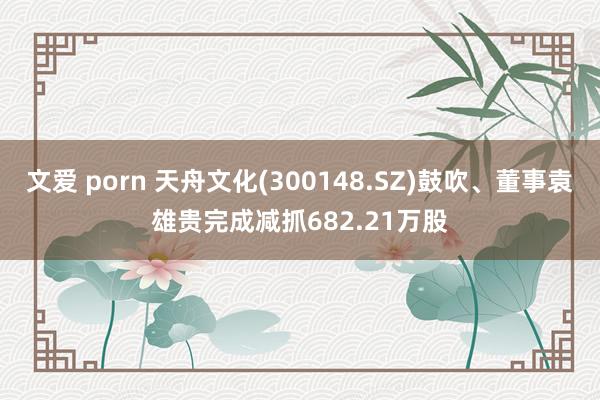 文爱 porn 天舟文化(300148.SZ)鼓吹、董事袁雄贵完成减抓682.21万股