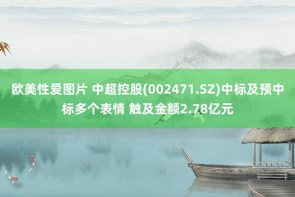 欧美性爱图片 中超控股(002471.SZ)中标及预中标多个表情 触及金额2.78亿元