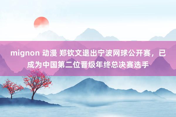 mignon 动漫 郑钦文退出宁波网球公开赛，已成为中国第二位晋级年终总决赛选手