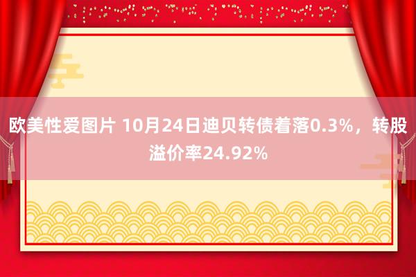 欧美性爱图片 10月24日迪贝转债着落0.3%，转股溢价率24.92%