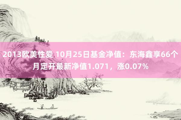 2013欧美性爱 10月25日基金净值：东海鑫享66个月定开最新净值1.071，涨0.07%