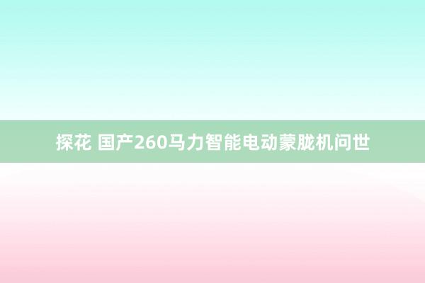 探花 国产260马力智能电动蒙胧机问世