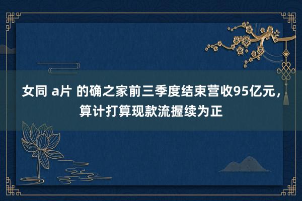 女同 a片 的确之家前三季度结束营收95亿元，算计打算现款流握续为正