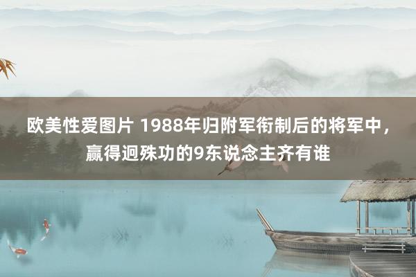 欧美性爱图片 1988年归附军衔制后的将军中，赢得迥殊功的9东说念主齐有谁