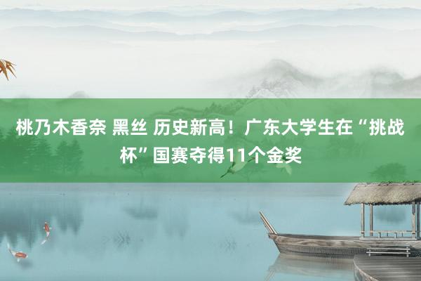 桃乃木香奈 黑丝 历史新高！广东大学生在“挑战杯”国赛夺得11个金奖