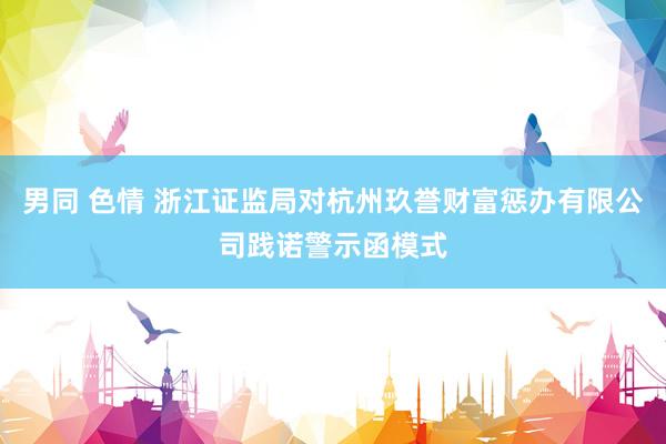 男同 色情 浙江证监局对杭州玖誉财富惩办有限公司践诺警示函模式