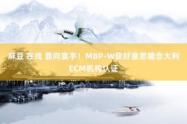 麻豆 在线 面向寰宇！MBP-W获好意思瞻念大利ECM机构认证