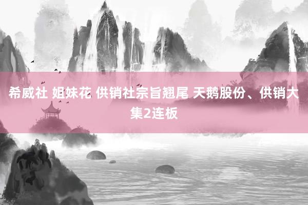 希威社 姐妹花 供销社宗旨翘尾 天鹅股份、供销大集2连板