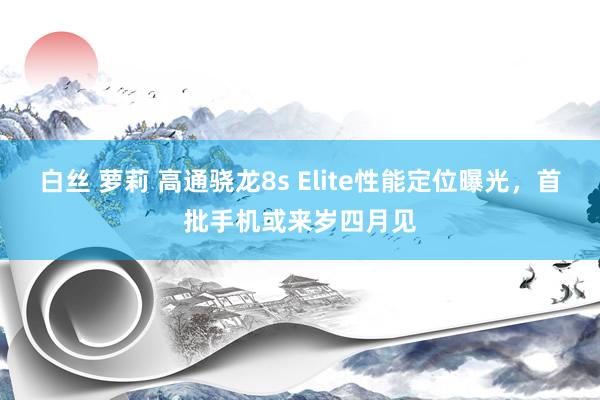 白丝 萝莉 高通骁龙8s Elite性能定位曝光，首批手机或来岁四月见