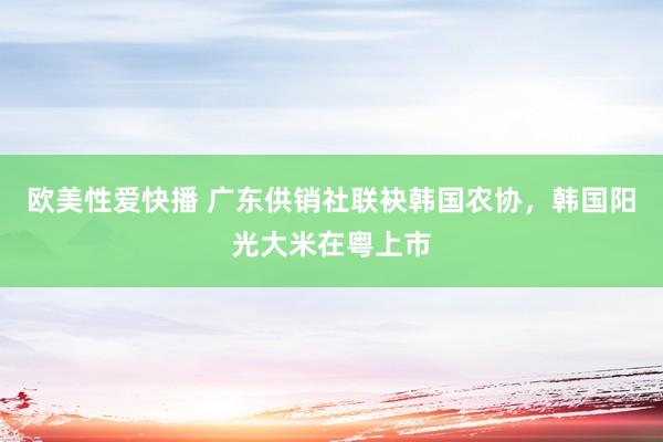 欧美性爱快播 广东供销社联袂韩国农协，韩国阳光大米在粤上市