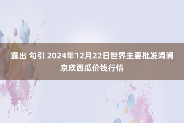 露出 勾引 2024年12月22日世界主要批发阛阓京欣西瓜价钱行情