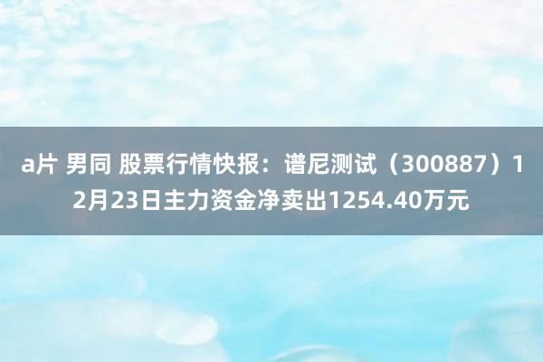 a片 男同 股票行情快报：谱尼测试（300887）12月23日主力资金净卖出1254.40万元