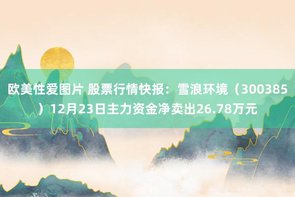 欧美性爱图片 股票行情快报：雪浪环境（300385）12月23日主力资金净卖出26.78万元