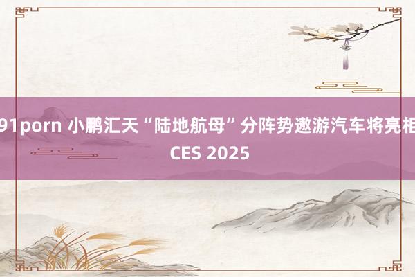 91porn 小鹏汇天“陆地航母”分阵势遨游汽车将亮相 CES 2025