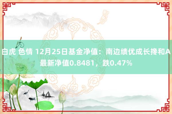 白虎 色情 12月25日基金净值：南边绩优成长搀和A最新净值0.8481，跌0.47%