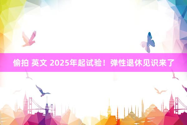 偷拍 英文 2025年起试验！弹性退休见识来了