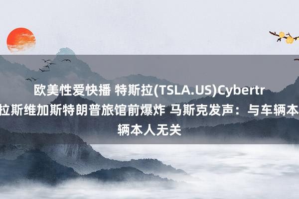 欧美性爱快播 特斯拉(TSLA.US)Cybertruck在拉斯维加斯特朗普旅馆前爆炸 马斯克发声：与车辆本人无关