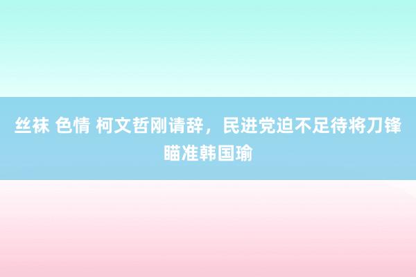 丝袜 色情 柯文哲刚请辞，民进党迫不足待将刀锋瞄准韩国瑜