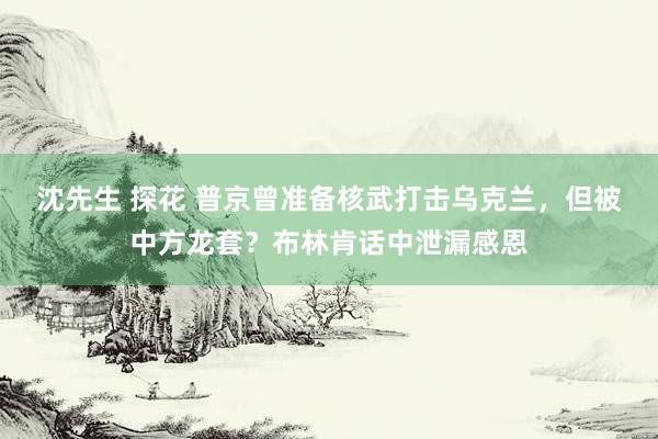 沈先生 探花 普京曾准备核武打击乌克兰，但被中方龙套？布林肯话中泄漏感恩