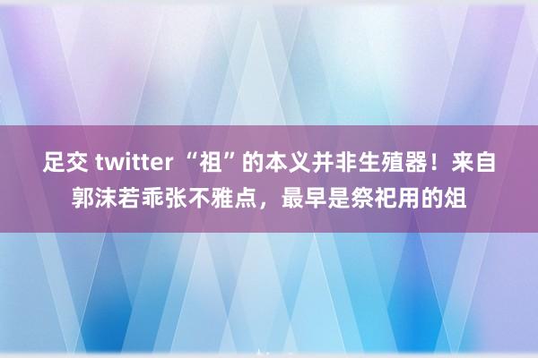 足交 twitter “祖”的本义并非生殖器！来自郭沫若乖张不雅点，最早是祭祀用的俎