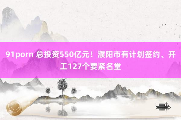 91porn 总投资550亿元！濮阳市有计划签约、开工127个要紧名堂