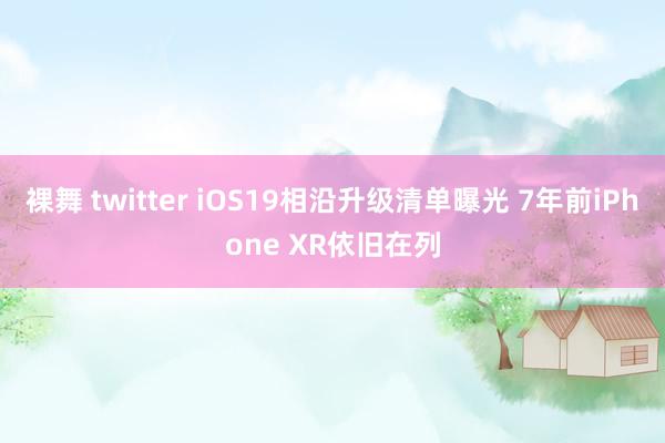 裸舞 twitter iOS19相沿升级清单曝光 7年前iPhone XR依旧在列